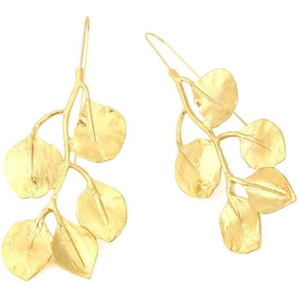 Flower Floral Stud Earrings – Lightweight Petal Dangle Design - Picture 2 of 4